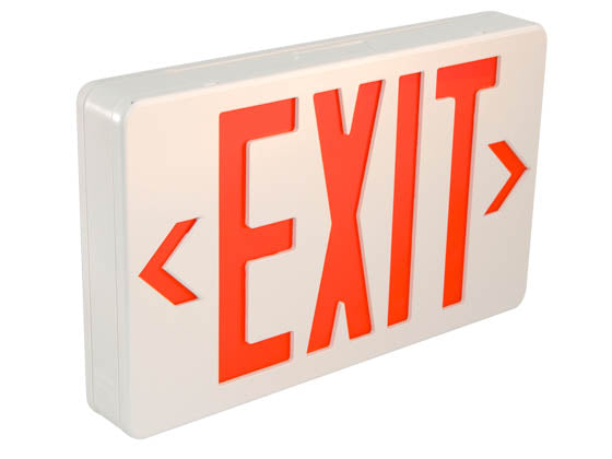 TCP Plastic 120 or 277V Single or Double Sided LED Exit Sign - Battery Backup