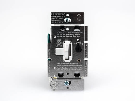 Lutron Ariadni 250W - 120V LED/CFL Slide Dimmer and Toggle On/Off Switch