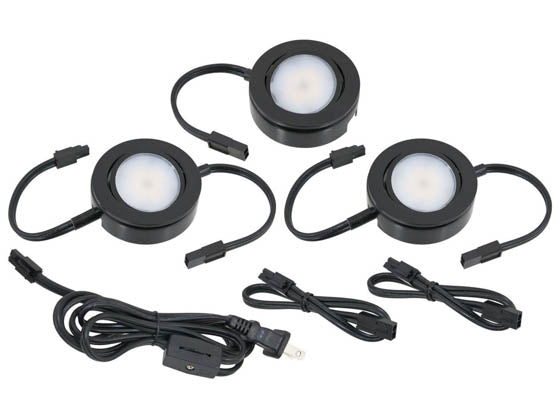 American Lighting 12.9 Watt MVP LED 3-Puck Light Kit With Roll Switch and 6' Power Cord - 120V