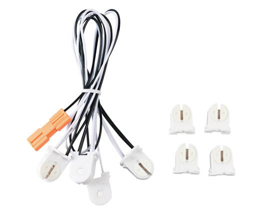 T5 Retrofit Wiring Harness For 4-Lamp Bypass Single-End Powered LED T5 Bulb