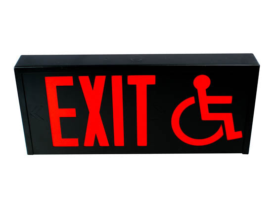 Exitronix Steel Exit Sign With Wheelchair Accessibility Symbol