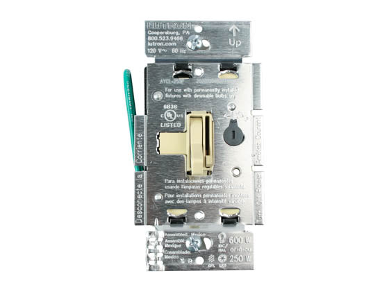Lutron Ariadni 250W - 120V LED/CFL Slide Dimmer and Toggle On/Off 3-Way Switch