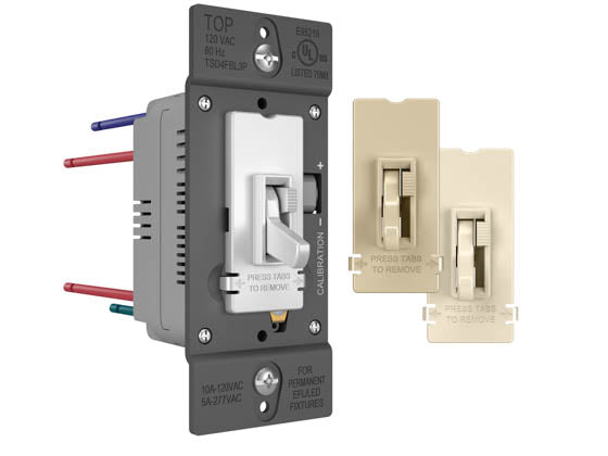 Legrand TSD4FBL3PTC 0-10V Fluorescent/LED Slide Dimmer and Toggle On/Off Single Pole/3-Way Switch - Tri-Color