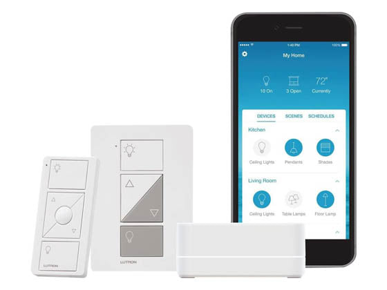 Caseta Wireless Smart Lighting Timer Kit With Smart Plug and Smart Bridge