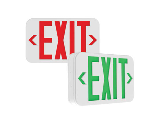 Exitronix Equity Line Red or Green LED Exit Sign with Battery Backup (Pack of 6)