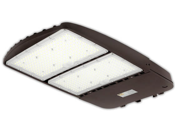 Energetic Lighting Dimmable 240 Watt Slim LED Area Fixture With Swivel Bracket - 5000K - Type III - 750 HID Watt Equivalent
