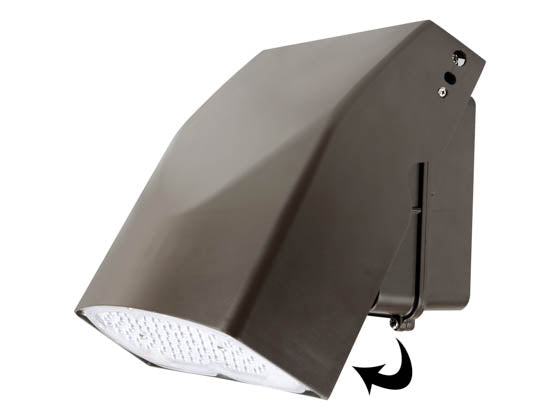 80 Watt Adjustable LED Wallpack - 120-277V - 5000K - 320 Watt Equivalent