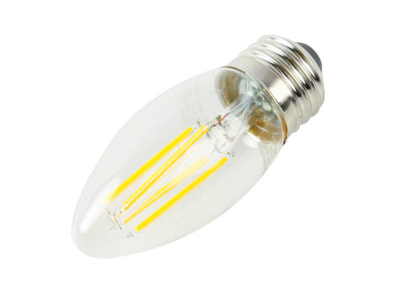 TCP 4W Dimmable B-11 AmberGlow LED 24K Filament Lamp. Clear Finish - E26 Base