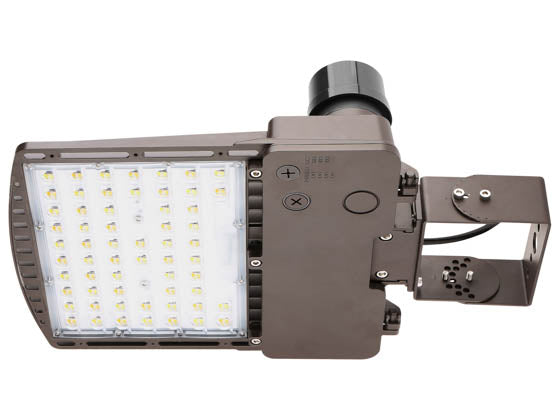 Dimmable LED Area Fixture With Yoke Mount & Photocell - Type III - Wattage Selectable (60W/90W/120W/140W) & Color Selectable (3000K/4000K/5000K) - 400 Watt Equivalent