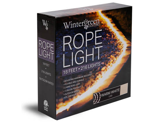 18' LED Rope Light Kit - 14.4 Watt - Warm White - 2900K