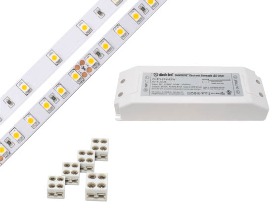 Diode LED BLAZE™ BASICS 16.4 ft. 200 LED Tape Light Kit - 24V - 3000K With OMNIDRIVE® Driver