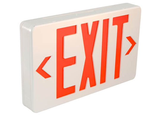 TCP Plastic 120 or 277V Single or Double Sided LED Exit Sign - Battery Backup