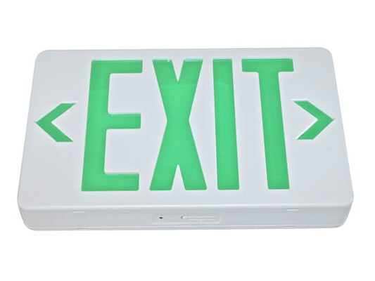 TCP Plastic 120 or 277V Single or Double Sided LED Exit Sign - Battery Backup