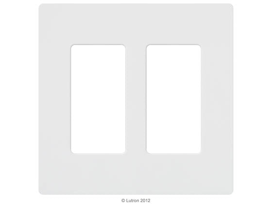 Lutron Claro Screwless 2 Gang Wallplate - White
