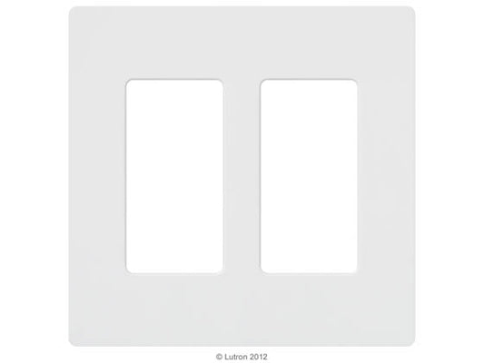 Lutron Claro Screwless 2 Gang Wallplate - White