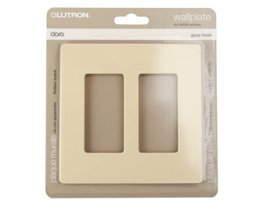 Lutron Claro Screwless 2-Gang Wallplate - Ivory