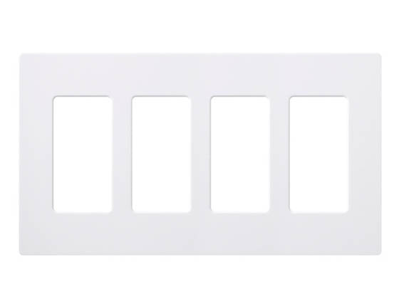 Lutron Claro Screwless 4 Gang Wallplate - White