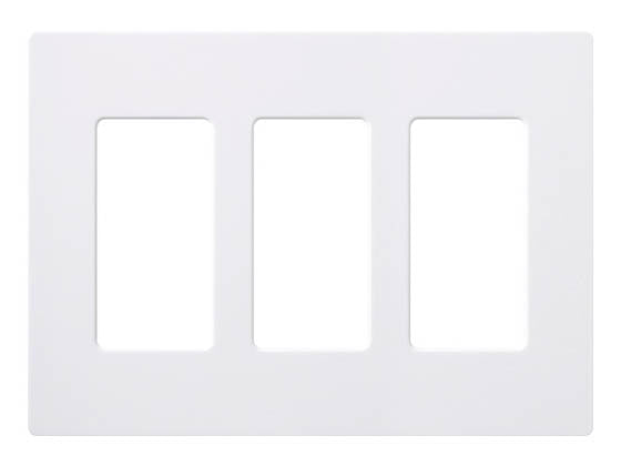 Lutron Claro Screwless 3 Gang Wallplate - White