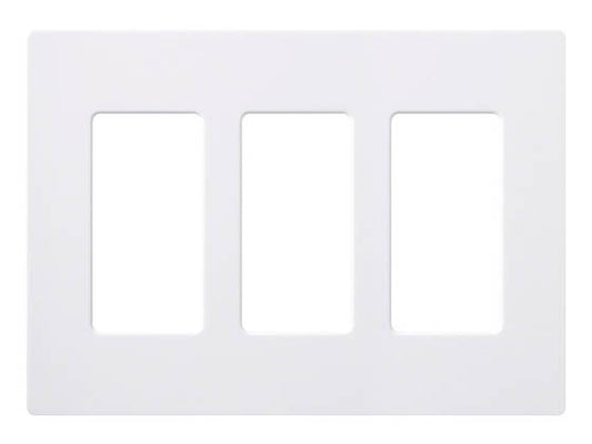 Lutron Claro Screwless 3 Gang Wallplate - White