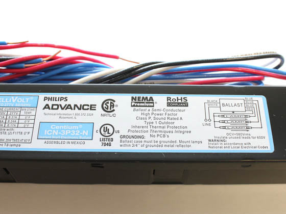 Philips Advance Electronic Ballast 120V to 277V for (2 or 3) F32T8