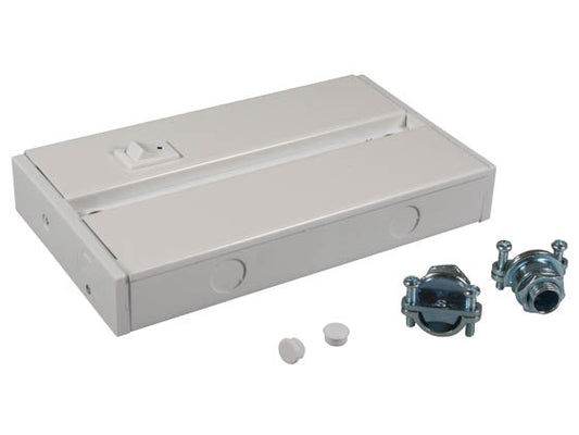 Hardwire Junction Box For LED Complete Undercabinet Fixture - White