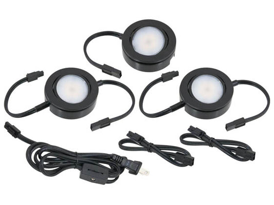 American Lighting 12.9 Watt MVP LED 3-Puck Light Kit With Roll Switch and 6' Power Cord - 120V