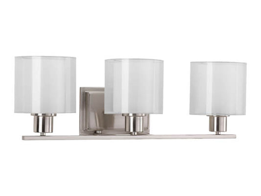Progress Lighting Brushed Nickel Three-light Bath Fixture