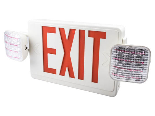 TCP LED Dual Head Exit/Emergency Sign With Battery Backup and Remote Head Capability