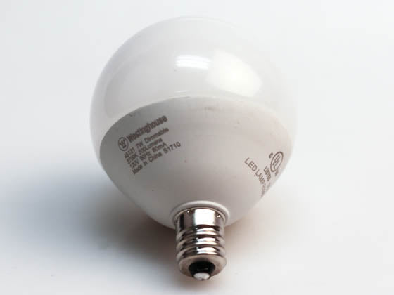 Westinghouse Dimmable 7W 2700K G-16.5 Globe Frosted LED Bulb - E12 Base