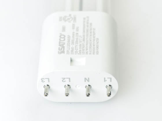 Satco 23 Watt - 4000K 4-Pin Non-Dimmable Ballast Bypass Long Single Twin Tube PL-L LED 2G11 Base Bulb