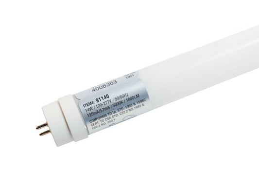 14W 48" Double-Ended T8 5000K Glass LED Bulb - Ballast Bypass