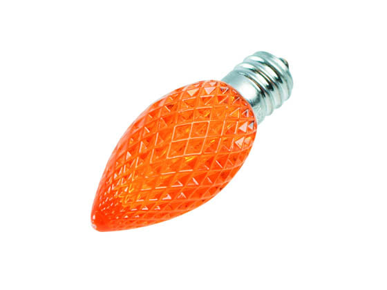 0.35W Orange C7 Holiday LED Bulb with Faceted Lens