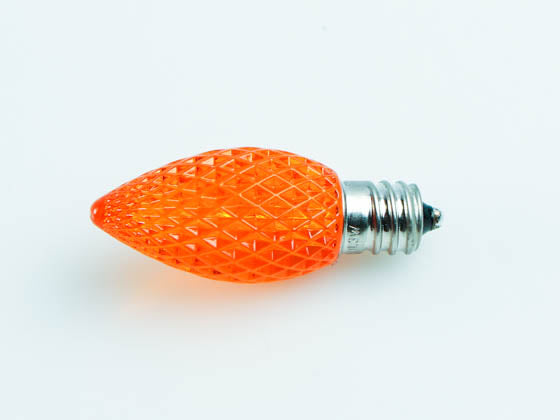 0.35W Orange C7 Holiday LED Bulb with Faceted Lens