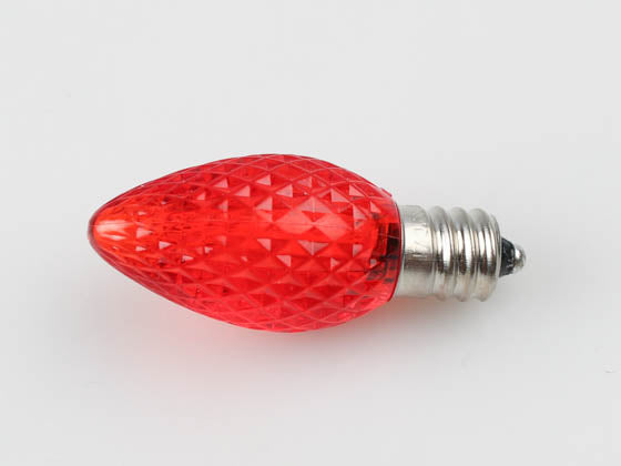 0.5W Red C7 Holiday LED Bulb with Faceted Lens