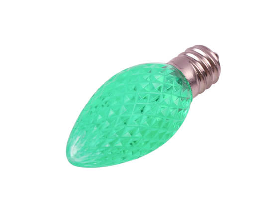 0.5W Green C7 Holiday LED Bulb with Faceted Lens