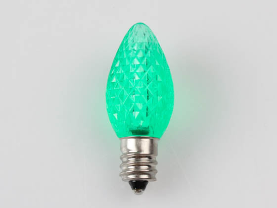 0.5W Green C7 Holiday LED Bulb with Faceted Lens