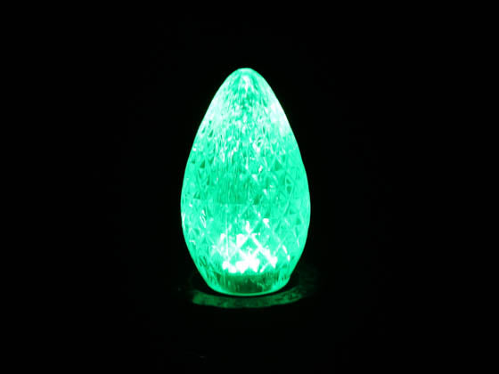 0.5W Green C7 Holiday LED Bulb with Faceted Lens