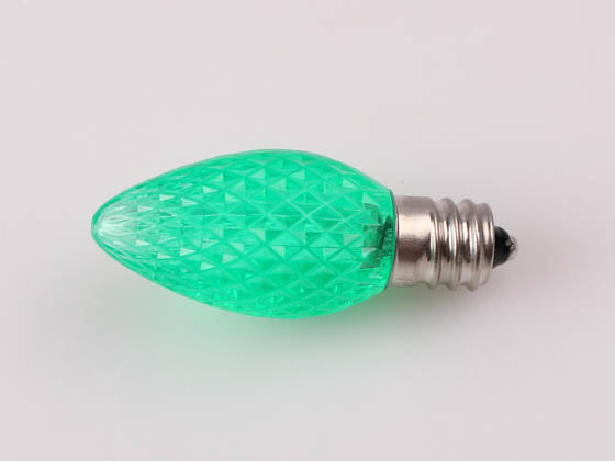 0.5W Green C7 Holiday LED Bulb with Faceted Lens