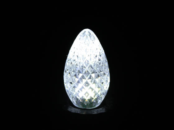 0.5W Cool White C7 Holiday LED Bulb with Faceted Lens