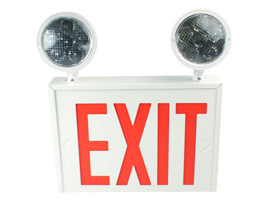 Exitronix New York City Approved Steel Combination LED Exit - Dual Head Lights
