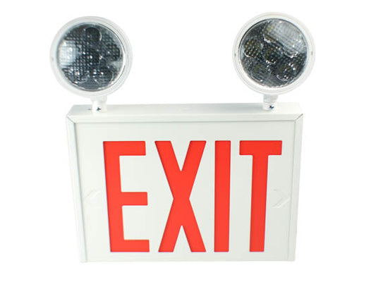 Exitronix New York City Approved Steel Combination LED Exit - Dual Head Lights