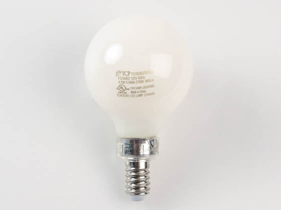 TCP Dimmable 4.5W 2700K G-16 Frosted Filament LED Bulb