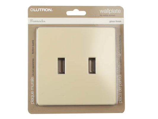 Lutron Fassada Screwless 2-Gang Wallplate - Ivory