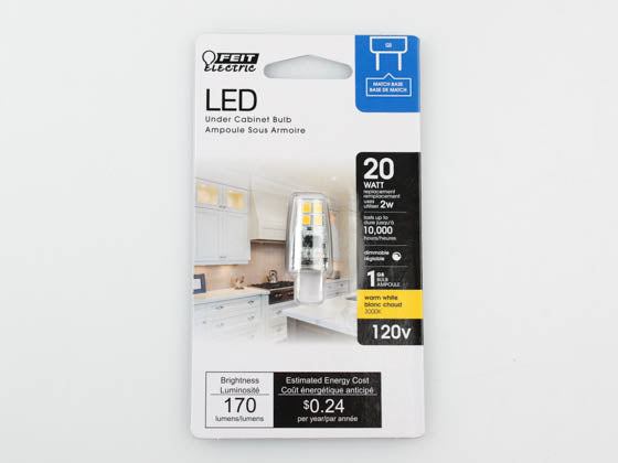 Feit Dimmable 2W 3000K T4 LED Bulb - G8 Base