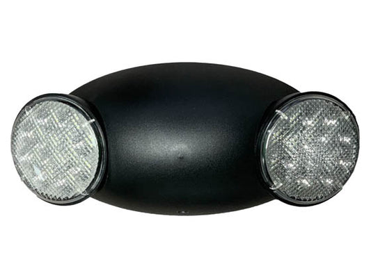 Emergi-Lite Dual Head LED Emergency Light with Battery Backup - Black