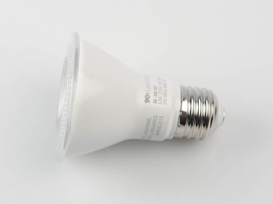 90+ Lighting Dimmable 5.5 Watt 2700K 40 Degree 90 CRI PAR20 LED Bulb and Wet Rated