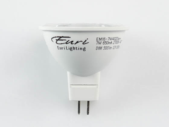 Euri Lighting Dimmable 7W 2700K 40° MR16 LED Bulb - GU5.3 Base