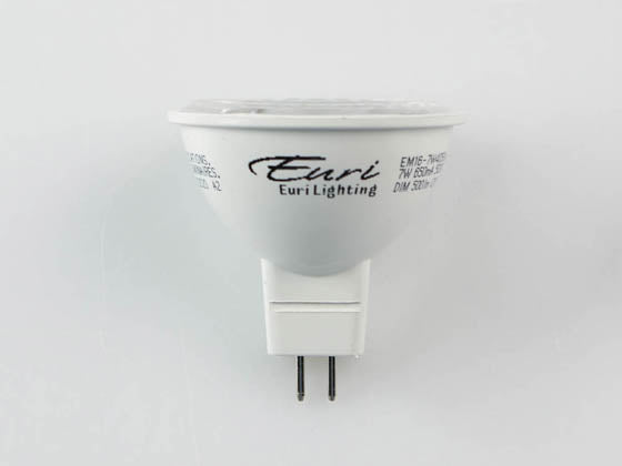 Euri Lighting Dimmable 7W 3000K 40° MR16 LED Bulb - GU5.3 Base