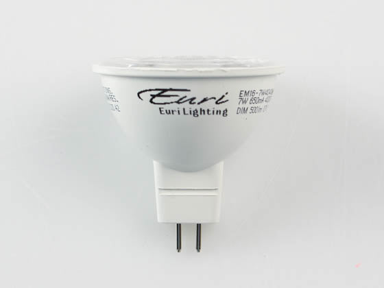 Euri Lighting Dimmable 7W 4000K 40° MR16 LED Bulb - GU5.3 Base