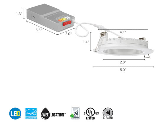 Juno 4" - 9 Watt Recessed LED Downlight - Color Selectable - 120V